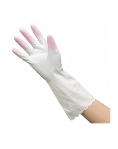 Перчатки виниловые толстые с антибактериальным эффектом розовые 2 пары S.t. kagaku