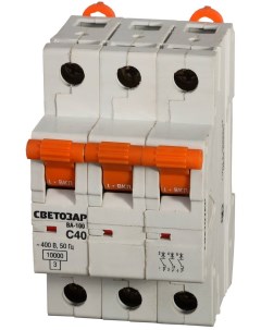 Выключатель автоматический 3 полюсный 63 A C откл сп 10 кА 400 В Светозар