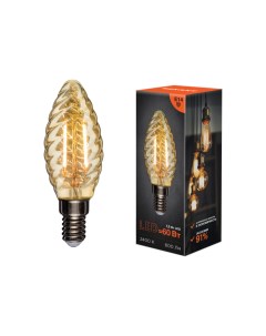 Лампа филаментная Витая свеча LCW35 7 5 Вт 2400K E14 золотистая колба 604 119 Rexant