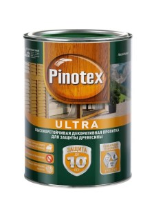 Пропитка декоративная для защиты древесины Ultra AWB полуглянцевая рябина 1 л Pinotex