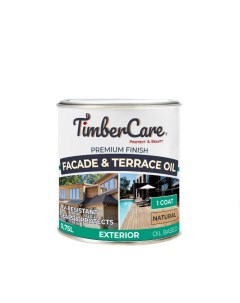 Масло для террас и фасадов Facade Terrace Oil Натуральное дерево полуматовое 0 75 л Timbercare