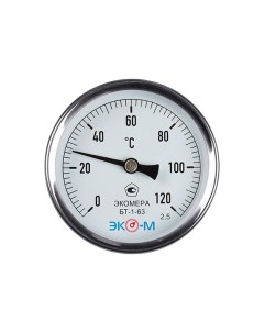Термометр биметаллический ЭКОМЕРА БТ 1 63 0 120C L 80 БТ 1 63 120С L80 Эко-м
