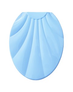 Сиденье для унитаза Ракушка 44 5x37 см комплект креплений бледно голубая Росспласт