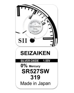 Батарейка 319 SR527SW Silver Oxide 1 55V 1 шт Seizaiken
