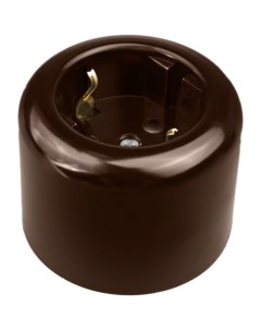 Розетка с заземляющим контактом R керамика цвет коричневый R1 101 02 Bironi