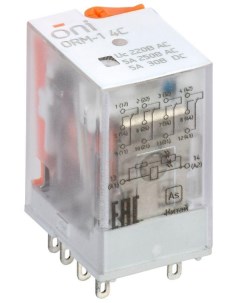 Реле интерфейсное ORM 1 4C 220В AC с LED тест кнопкой ORM 1 4C AC220V L B Oni