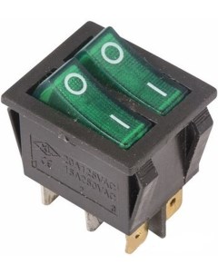 Двойной выключатель клавишный ON OFF зеленый с подсветкой 36 2412 Rexant