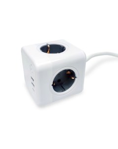 Удлинитель Cube Extended 4 Euro 16A 3 USB 2A C с блоком 5В 3 0А кабель 1 5м Rocketsocket