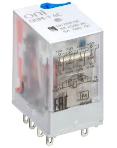 Реле интерфейсное ORM 1 4C 24В DC с LED и тест кнопкой ORM 1 4C DC24V L B 1шт Oni
