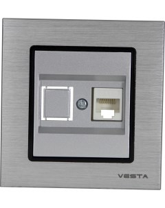 Розетка Vesta Electric Exclusive Silver Metallic для сетевого кабеля LAN Vesta electric