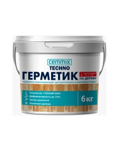 Акриловый герметик для дерева CEMMIX Теплый шов сосна 6 кг 84735745 Nobrand
