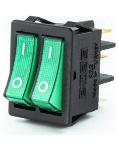 Выключатель двухклавишный с подсветкой зелёные клавиши 1НО 1НО 250 В AC 16 А A12B1 Emas