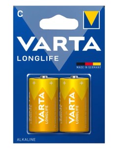 Батарейки Long Life C блистер 2 04114101412 Varta
