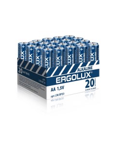 Батарейка щелочная Alkaline LR6 BP20 AA 1 5V 20 шт Ergolux