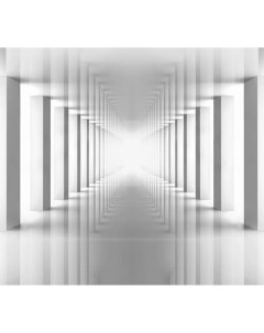 Фотообои 3D белый коридор с колоннами 3 x 2 7 м Photostena