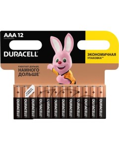 Батарейки алкалиновые Basic ААA LR03 12 шт Duracell
