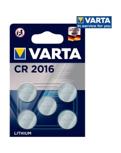 Батарейка CR2016 3В литиевая в блистере 5шт 06016101415 Varta