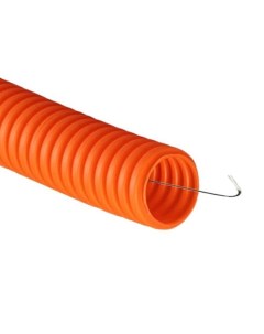 ДКС 71920 Труба ПНД гофрированная диам 20мм легкая с протяжкой оранжевая 100м Dkc
