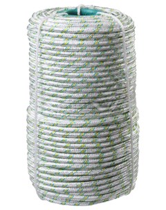 Фал плетёный капроновый 16 прядный диаметр 6 мм бухта 100 м 650 кгс Сибин
