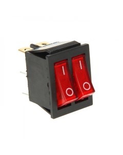 Двойной выключатель клавишный ON OFF красный с подсветкой 36 2410 Rexant