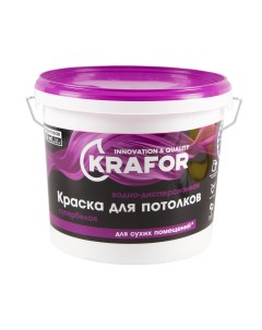 Краска для потолков база A 6 5 кг Krafor
