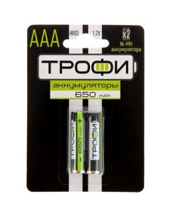 Аккумуляторная батарея ААА HR03 2BL 650mAh Трофи