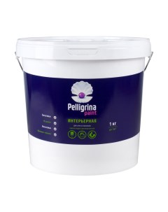 Краска интерьерная для стен и потолков акриловая белоснежная 25 кг Pelligrina paint