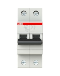 Автоматический двухполюсный выключатель 32А С SH202L 4 5кА 2CDS242001R0324 Abb