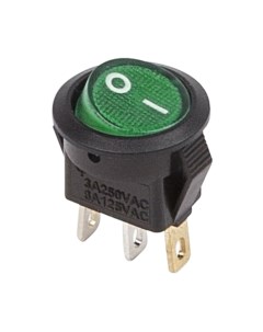Выключатель Micro ON OFF зеленый с подсветкой 250В 3А 3с 36 2533 Rexant