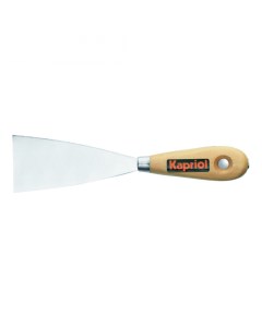 Шпатель гибкий 100 мм закал хромиров с дерев ручкой 23201 Kapriol