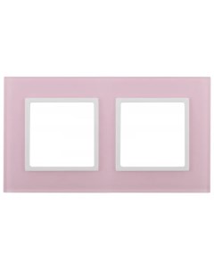Рамка 2 местная 22 Elegance стекло розовый белый арт 14 5102 30 Era