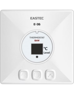 Терморегулятор E 36 для теплых полов и обогревателей белый Накладной Eastec
