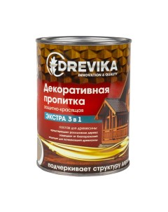 Декоративная пропитка для дерева Экстра 3 в 1 полуматовая 0 8 л ваниль Drevika