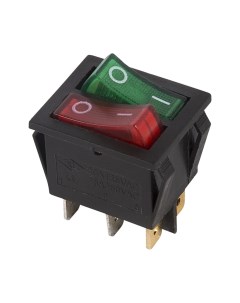 Двойной выключатель клавишный ON OFF красный и зеленый с подсветкой 36 2450 Rexant