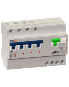 Выключатель автоматический дифференциального тока OptiDin VD63 4 п 16 А 30 мА тип А Кэаз