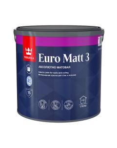 Краска интерьерная Euro Matt 3 Евро 3 2 7л бесцветный база С Tikkurila