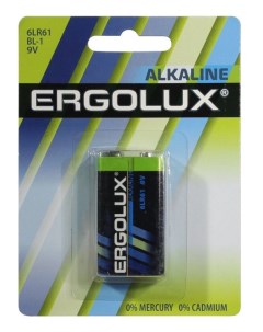Батарейка 6LR61 BL 1 9V 1 шт Ergolux