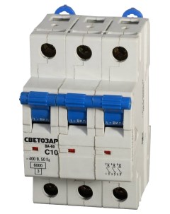 Автоматический выключатель SV 49063 10 C 10 A 6 кА 400 В Светозар