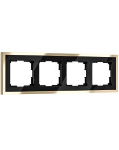 Рамка на 4 поста Baguette W0042852 черный и латунь для розетки и выключателя Werkel