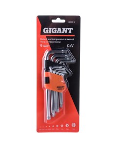 Набор шестигранных ключей TORX с отверстием 9 шт GHKS 9 Gigant