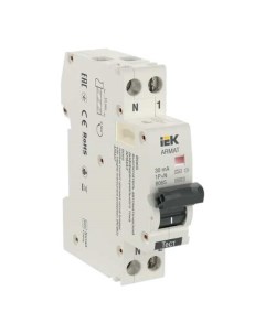 Выключатель автоматический дифференциального тока 1P NP C6 30мА тип AC 18мм АВДТ B06S AR Iek