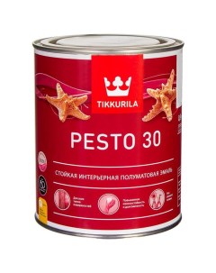 Эмаль алкидная стойкая полуматовая Pesto 30 Песто 30 0 9 л бесцветная база С Tikkurila