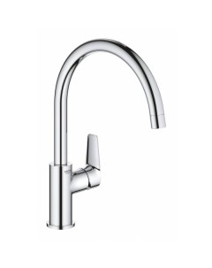 Смеситель для кухни BauEdge с высоким C образным изливом хром 31233001 Grohe