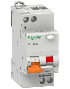 SE Домовой АД63 Дифференциальный автоматический выключатель 1P N 25А 30мА Schneider electric