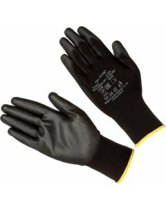 Перчатки защитные нейлоновые с полиуретановым покрытием черные размер 8 971987 нейлон с ПУ Nobrand