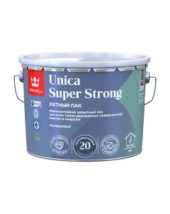 Лак уретано алкидный Unica Super Strong 90 глянцевый база EP бесцветный 9 л Tikkurila