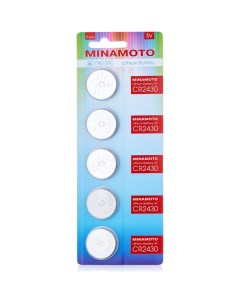 Батарейка литий CR 2430 5 card 82430 Minamoтo