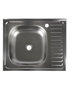 Мойка кухонная накладная без сифона 60х50 см левая нержавеющая сталь 0 4 мм Владикс