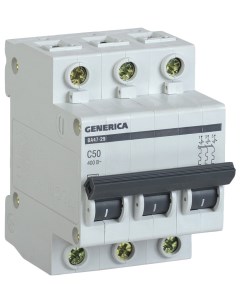 Выключатель автоматический модульный ВА47 29 3 п С 50 А 4 5 кА Generica