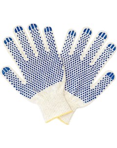 Трикотажные перчатки с ПВХ 5 нитей 10 класс белые 10 пар ПП 27000 10 Промперчатки